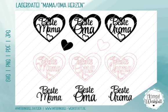 Herzen Für Mama Oma Uroma SVG Review