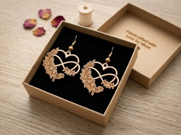 Infinity Mom Heart Floral Laser Cut Graphics for Crafts