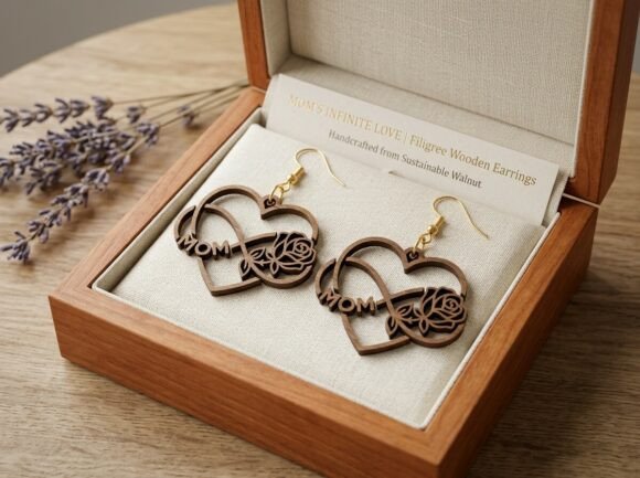 Infinity Mom Rose Heart Laser Cut Graphics for Crafts