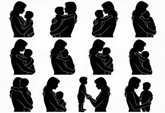 Mom and Baby Silhouette Clipart Bundle Review