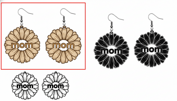 Mom Floral Earring Graphics for Crafts & Blogs