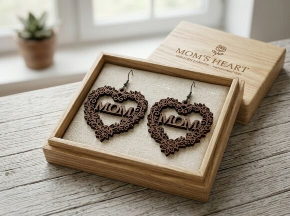 Mom Floral Heart Wreath: Graphics for Crafts