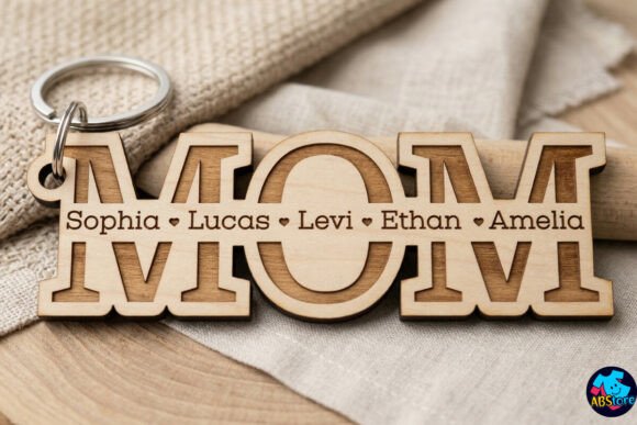 Mom Keychain Laser Cut: Graphics for Crafts
