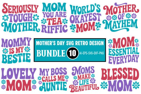 Retro Mother’s Day SVG Graphics for Crafts