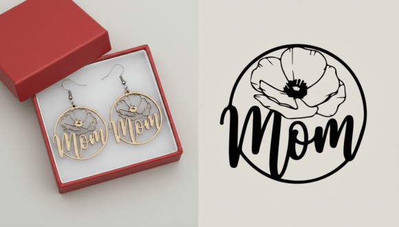Review: Mom Floral Circle Laser Cut Earring Design