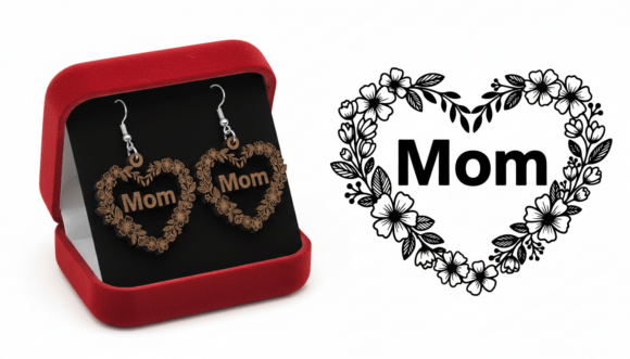 Review: Mom Floral Heart Laser Cut Earring Design