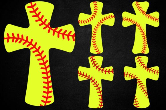 Softball Christian Cross Svg: Graphics for Crafts